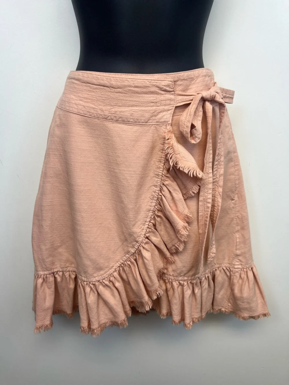 Anthropologie Pilcro Women's Chic Flirty Peach Nettie Ruffle Tie Skirt Size XSP - Picture 11 of 16